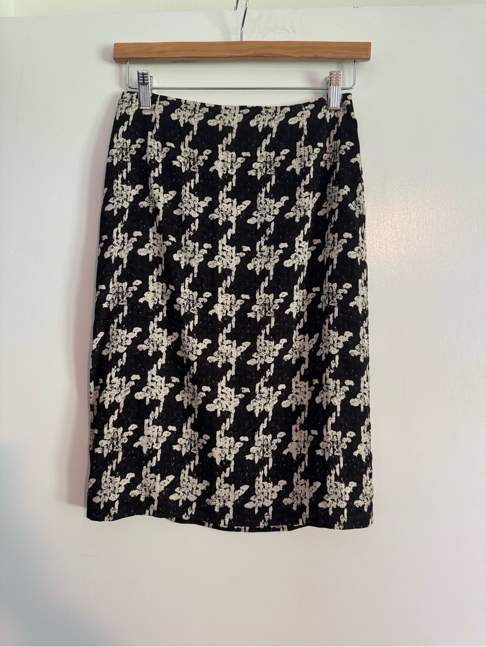 Silk Classic Black and Cream Midi Skirt